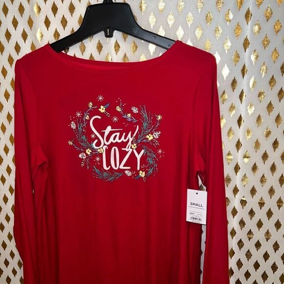 Stay cozy long sleeved shirt pj croft & barrow size S - Picture 2 of 4